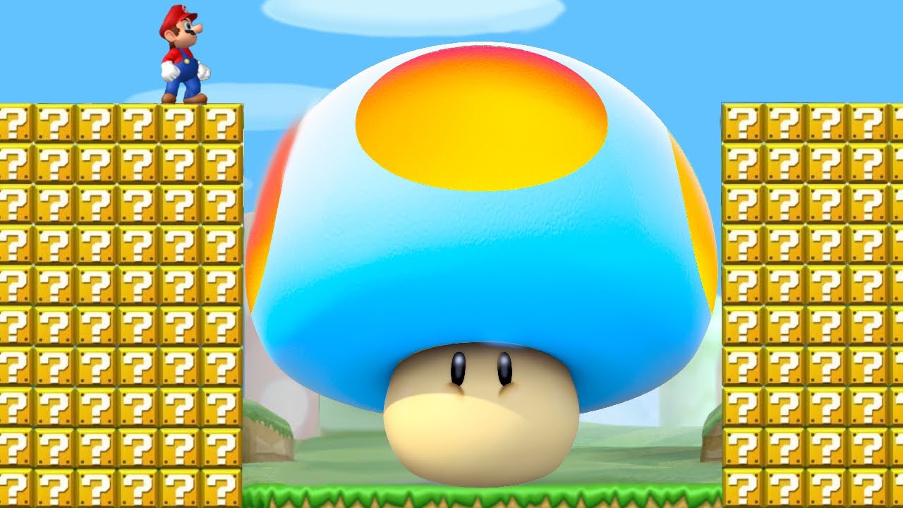 Can Mario Jump over 999 Item Blocks and Collect 999 Ice Mega Mushrooms in New Super Mario Bros. U ?