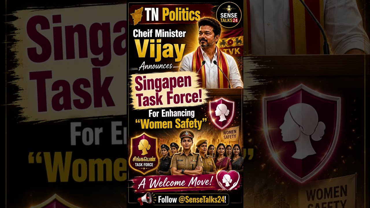 TN CM Vijay Announces Singapen Task Force for Women Safety Enhancement