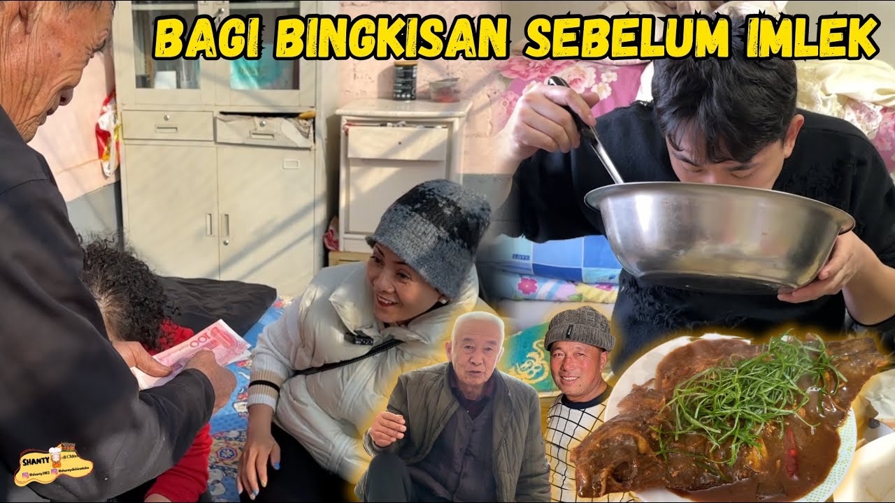 TRADISI CHINA : BAGI-BAGI BINGKISAN SEBELUM IMLEK KEPADA KERABAT DAN MAKAN BERSAMA PAPA MAMA 🥰