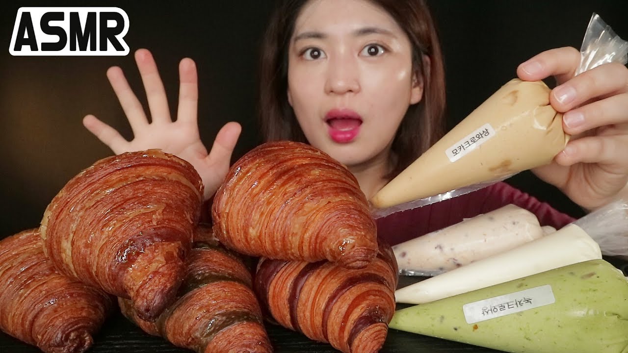 크로와상 5가지ㅣ노토킹 ASMR 리얼 사운드 먹방ㅣCROISSANTSㅣクロワッサンㅣReal Sound NoTalking Mukbang ♥