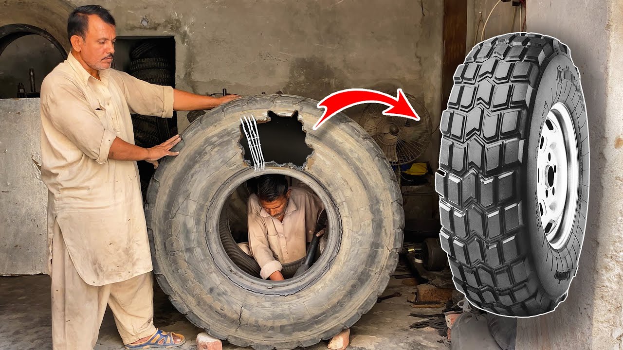 You Won't Believe How OLD TRUCK TIRES Are Repaired!