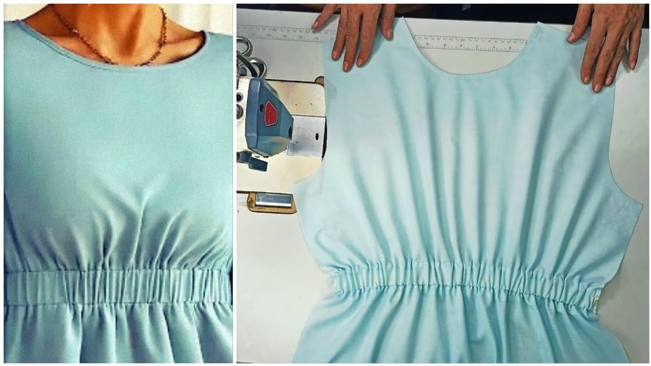 خياطة و تفصيل فستان سهل وبسيط جدا للمبتدئين _قياس XL