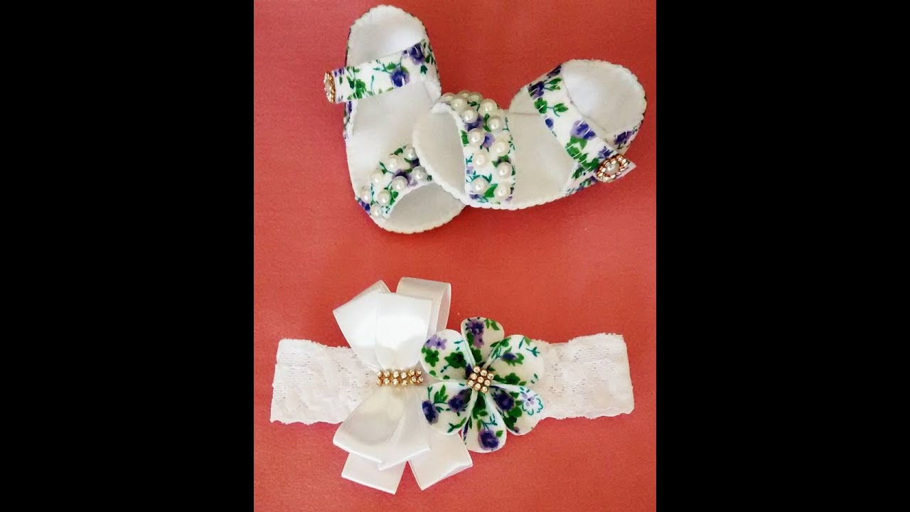 Como fazer sandália para bebê em feltro a mão