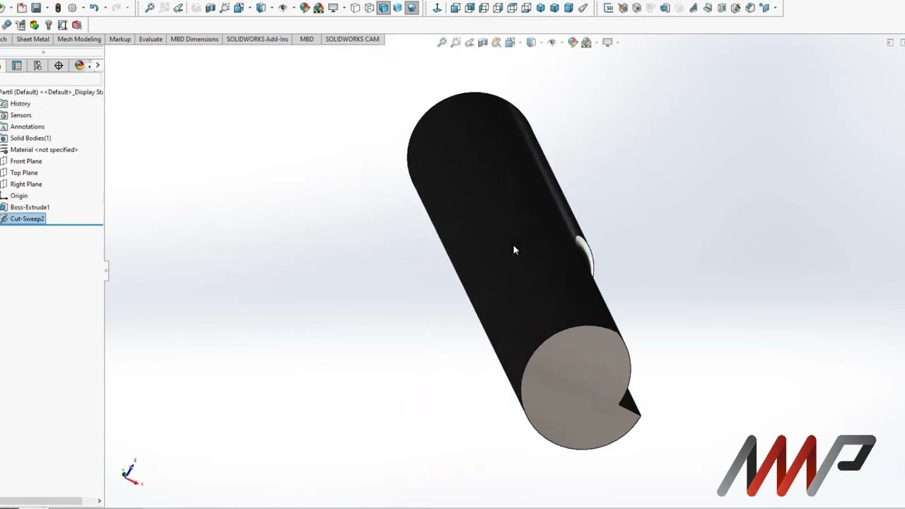 Designing a 20mm endmill in SOLIDWORKS