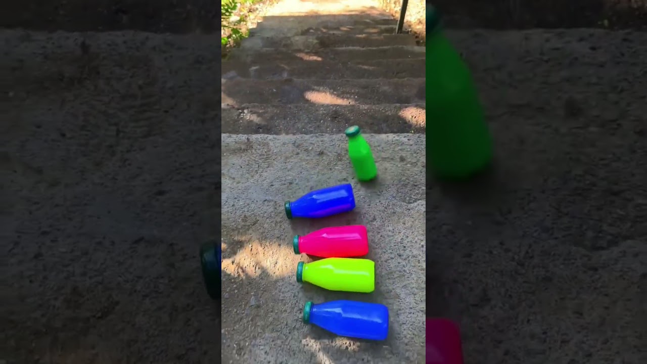 Breaking glass bottle ⚠️🔥 Crushing Crunchy & Soft Things 