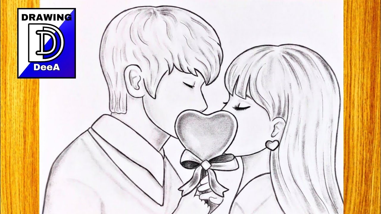 Dessins d'amour / Tutoriel de dessin facile pour la Saint-Valentin / Dessin facile pour les filles