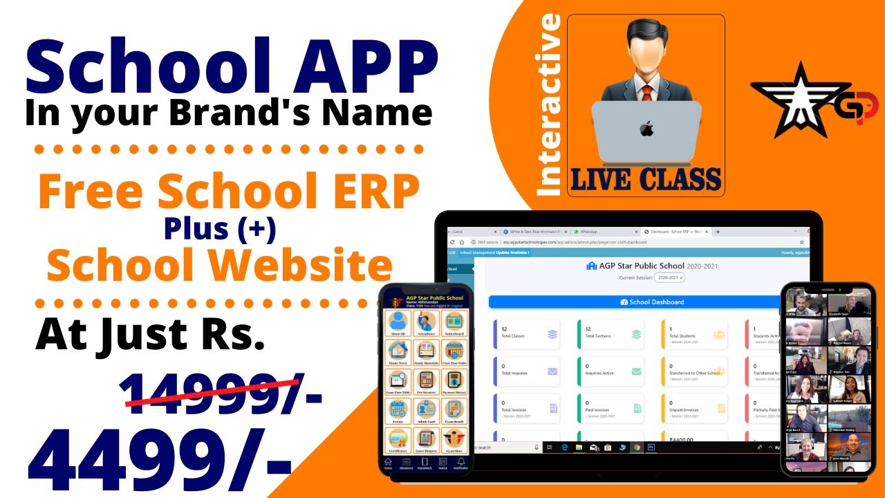 SCHOOL APP with FREE School ERP and School Website All At Just Rs.  4499/- OnlyHurry-up || LIVE...
