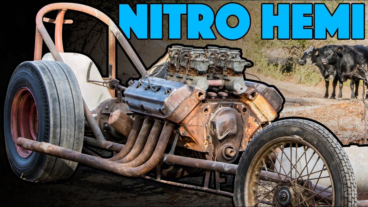 Front Engine Dragster ABANDONED in the Woods + HEMI in the Barn!