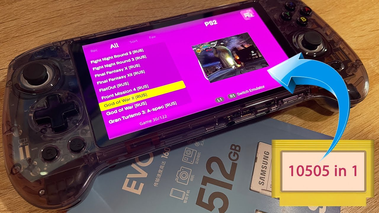 Готовая карта памяти с играми для Anbernic RG557 на 512gb, сборка 10505 ретро игры, русские версии