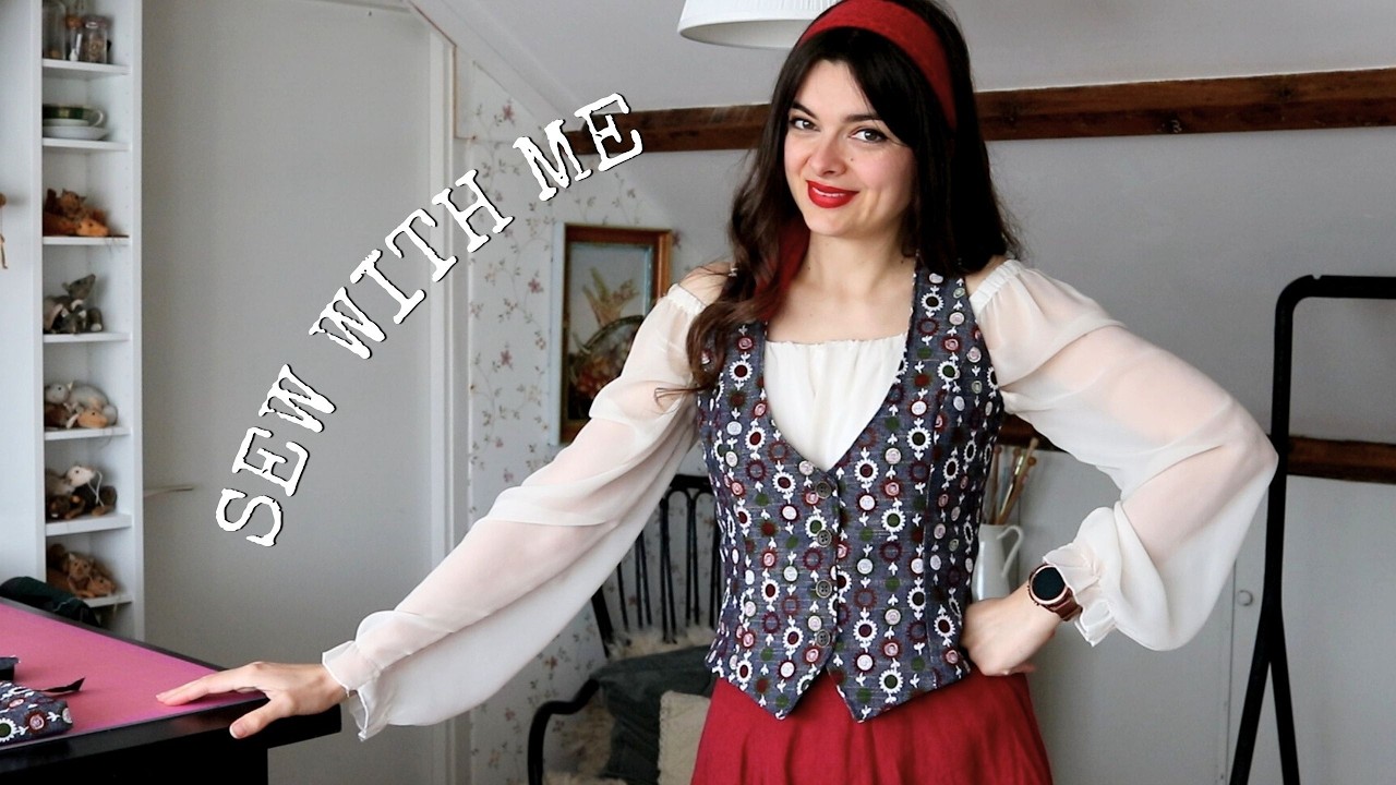 Эта ткань настолько хороша, что невозможно не сшить из неё 🌸 Ретро-жилет из джинсовой ткани с цве...