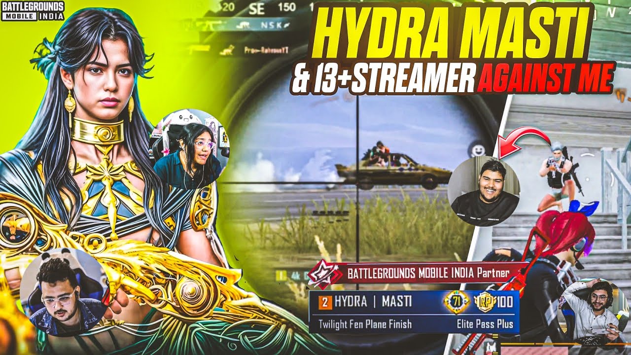 14+ Youtuber's &@HYDRAxMASTI&@HYDRAHRISHAVshocked🔱‼️by @ProRushanYT69 🔥#bgmi #pubgmobile 