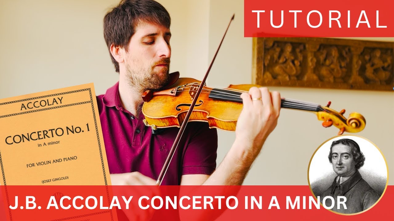 Concerto in A minor by J. B. Accolay - performance & full tutorial