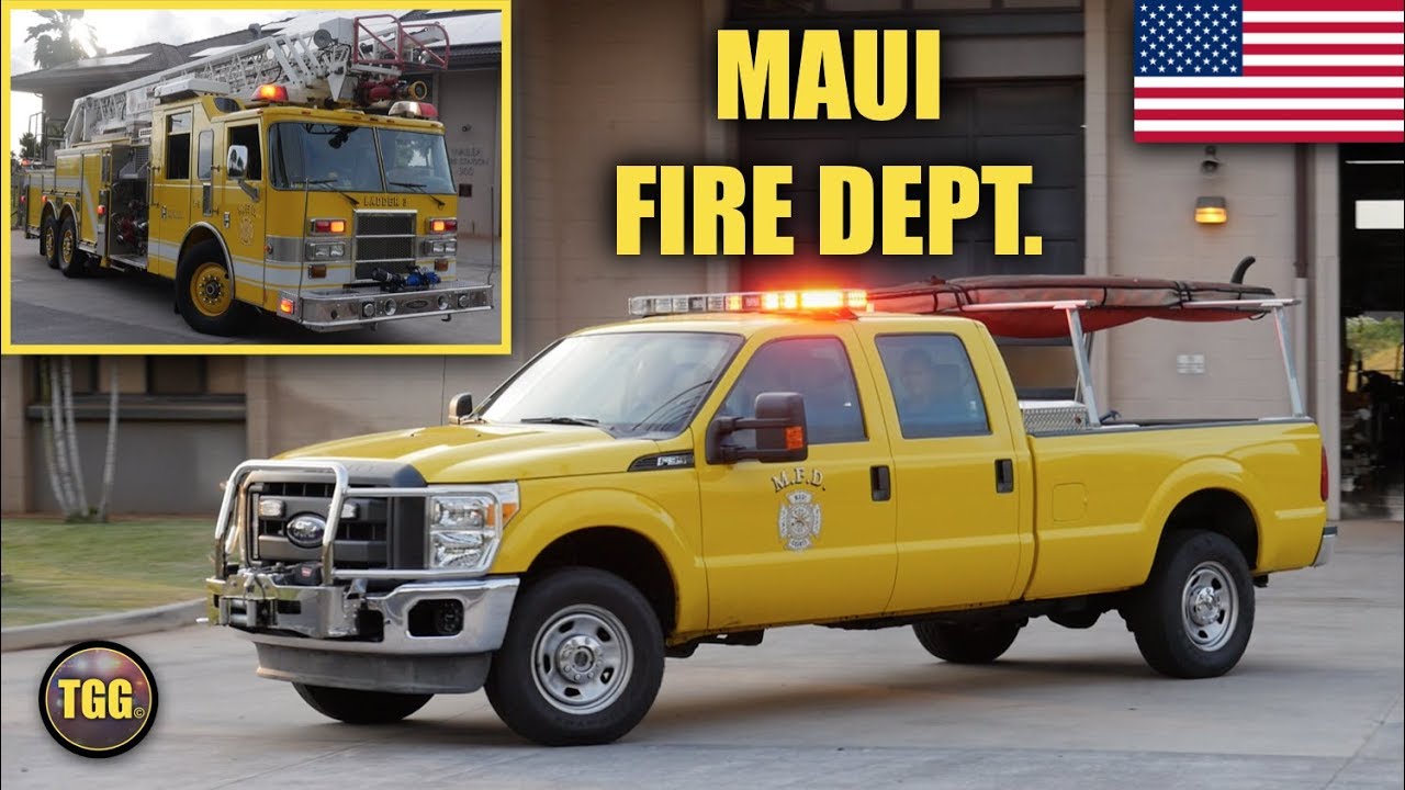 [Maui, Hawaii] Wailea Fire Station - Utility Responding + Ladder 3 Lights & Siren!