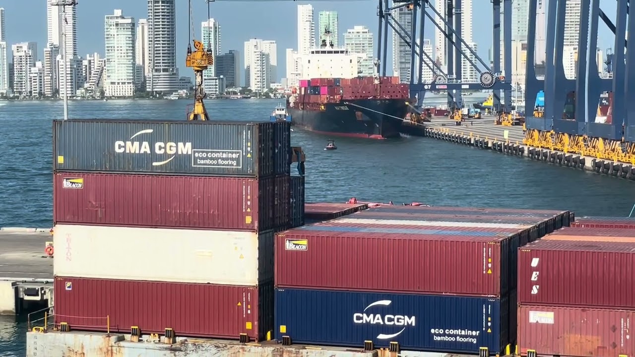 Moving “sea cans” in container port