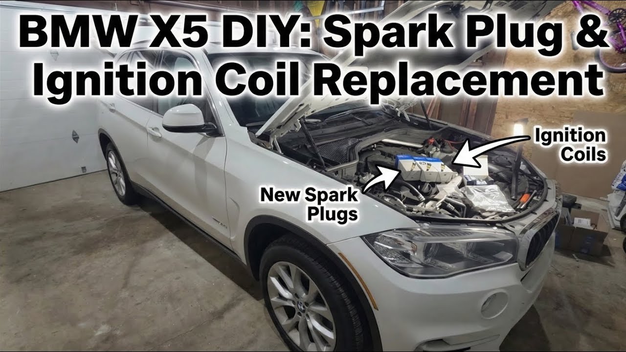 Замена катушки зажигания и свечи зажигания на BMW X5 2016 года.