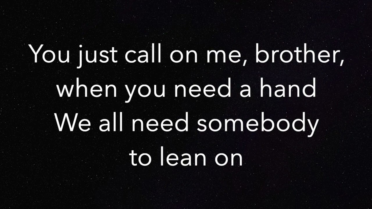 Lean On Me - Bill Withers (Backing Track - Key of F)