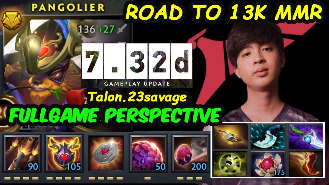 Talon 23savage Pangolier MIDLANE Road to 13K MMR vs Watson Dota 2 Perspective FULLGAME 7.32D
