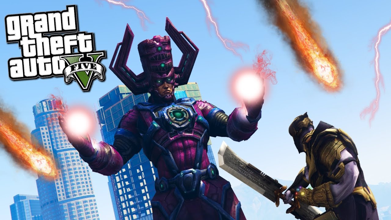 GALACTUS VS THANOS IN GTA 5!!! - GTA 5 Mods!