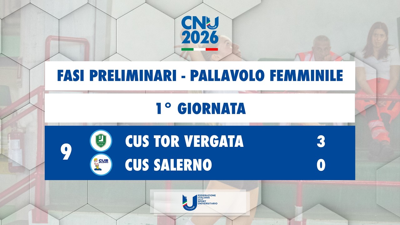 CUS Tor Vergata vs CUS Salerno - CNU 2026 - 1° Giorn. Pallavolo Femminile