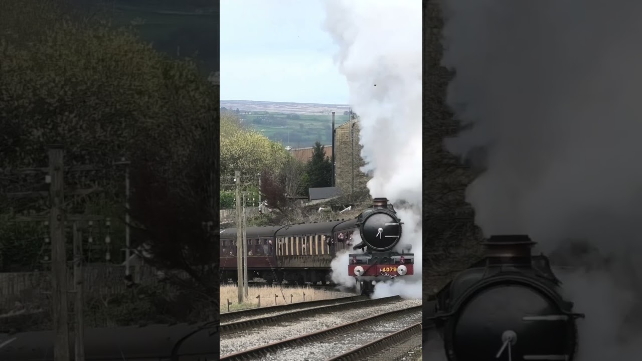 4079 Pendennis Castle barks and slips up Keighley bank #steamtrain #4079 #kwvr #train #gwr #railway