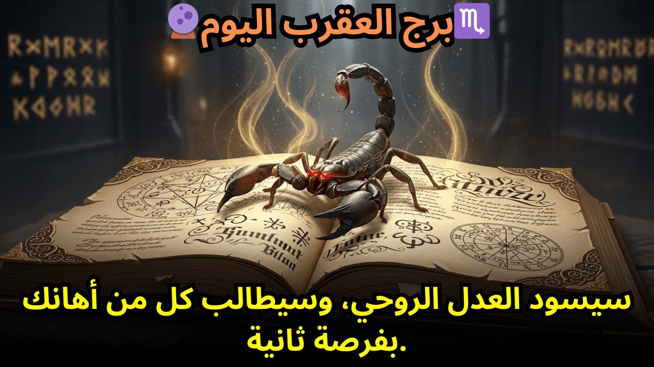 🔮توقعات برج العقرب لليوم: العدالة الروحية ستتحقق، وكل من أهانك سيطالب بفرصة ثانية.