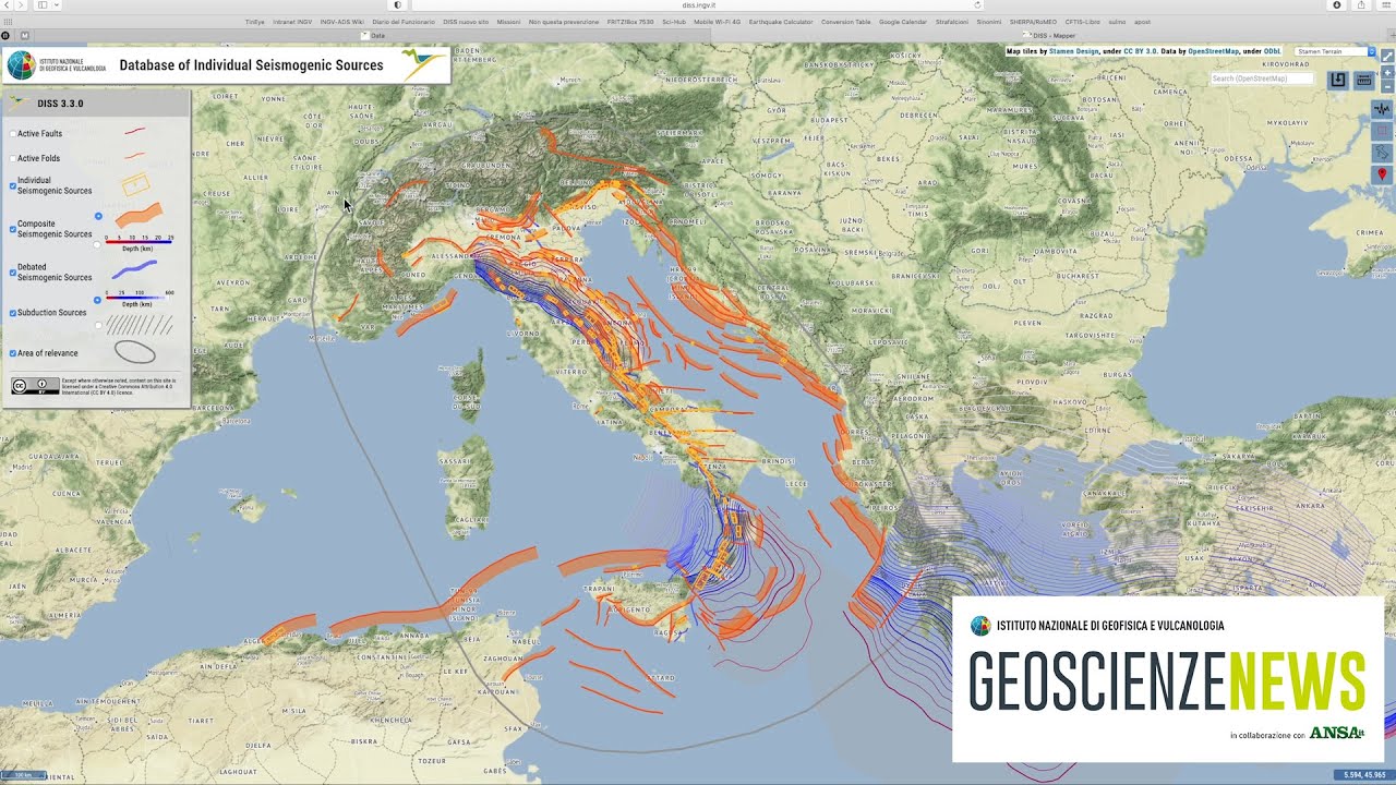 TGweb GEOSCIENZE News - Il nuovo DISS 3.3.0: la banca dati delle sorgenti sismogenetiche in Italia
