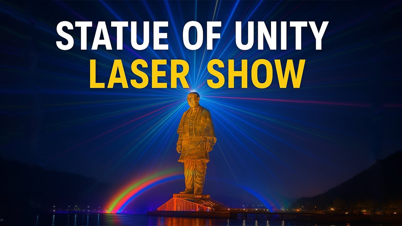Statue of Unity Laser Show | Full Cinematic Night View 2025 | Epic Night Laser Show at SOU