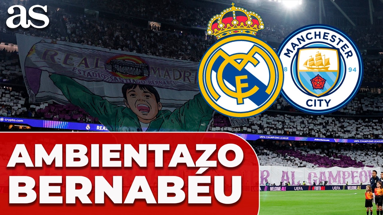 AMBIENTE IMPRESIONANTE con el HIMNO en el BERNABÉU | REAL MADRID - MANCHESTER CITY