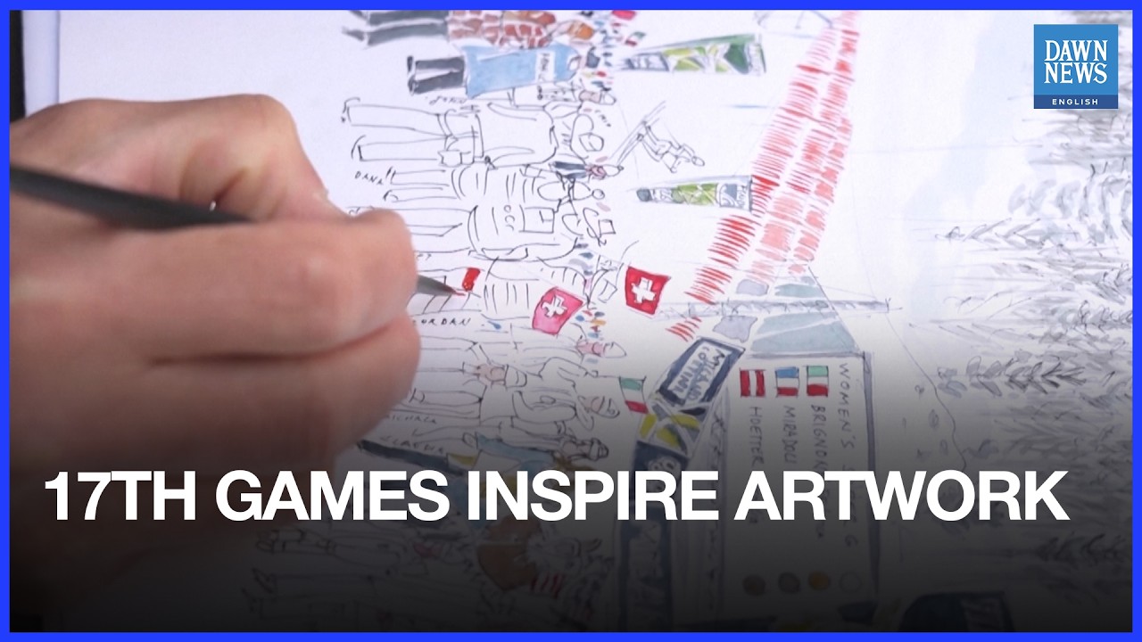 French Artist Showcases Olympics Through Paintings at 17th Games | Dawn News English