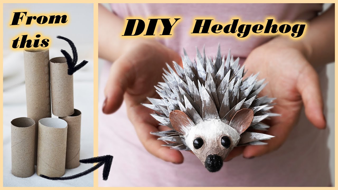 How to make SIMPLE paper HEDGEHOG🦔 | DIY toilet paper/kitchen towel roll crafts