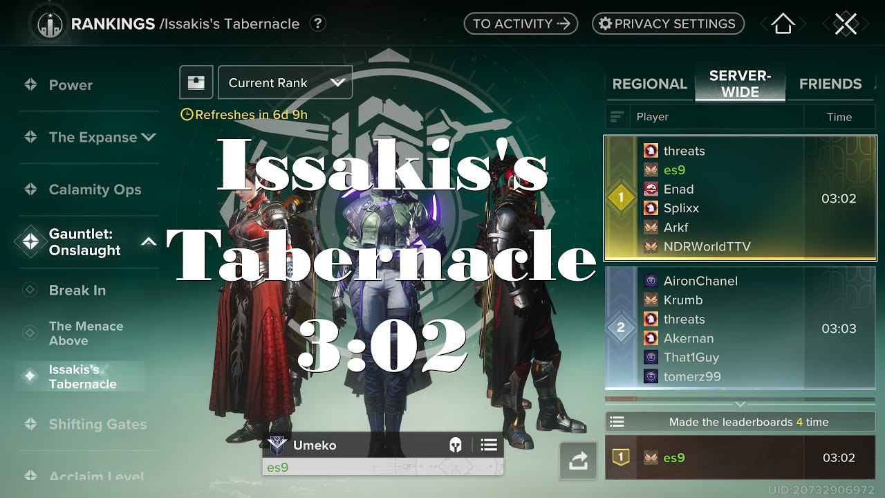 Destiny: Rising | Issakis's Tabernacle Former Speedrun World Record (3:02)