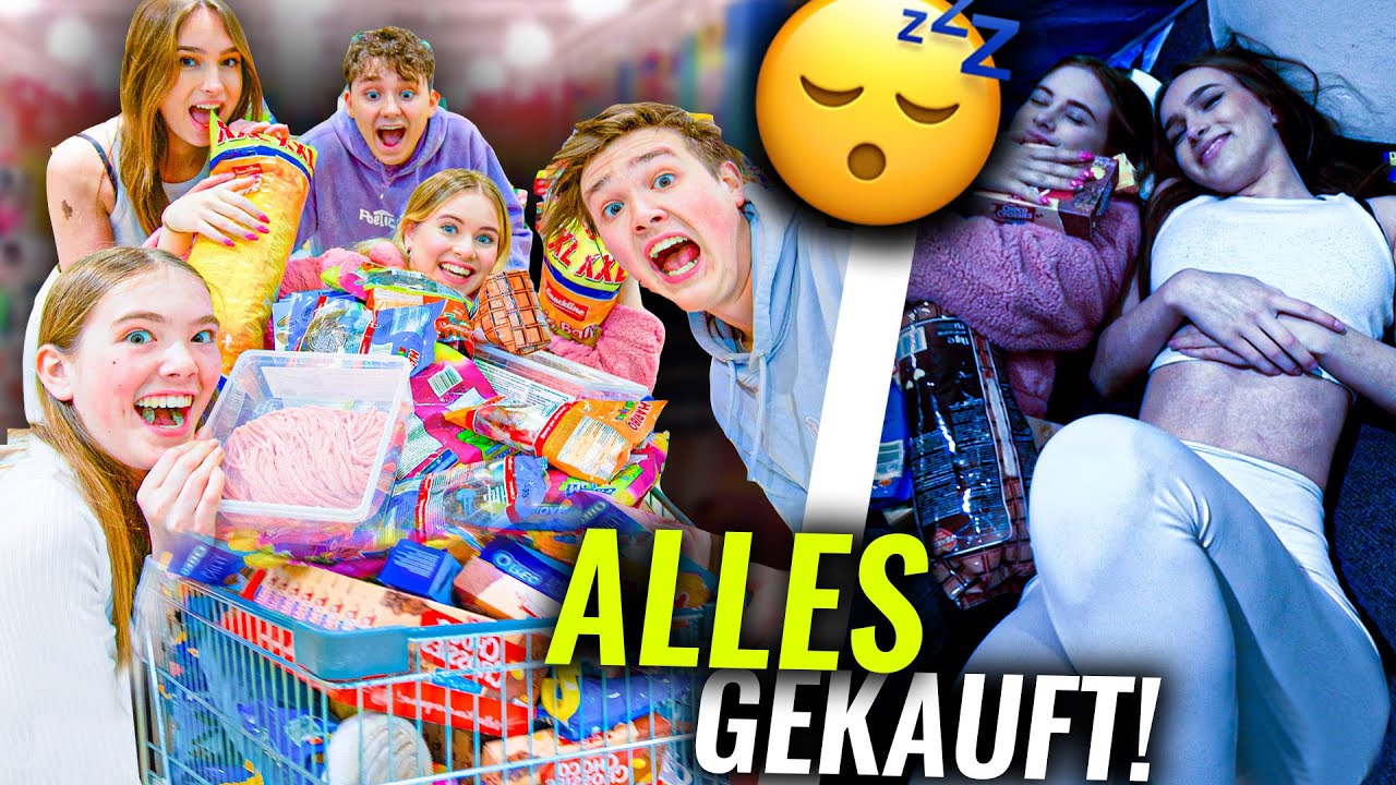 ALLEINE im Süssigkeitenladen ÜBERNACHTEN! (leer GEKAUFT!🤑) mit Nona,Lea,Isa,Jo,Keanu