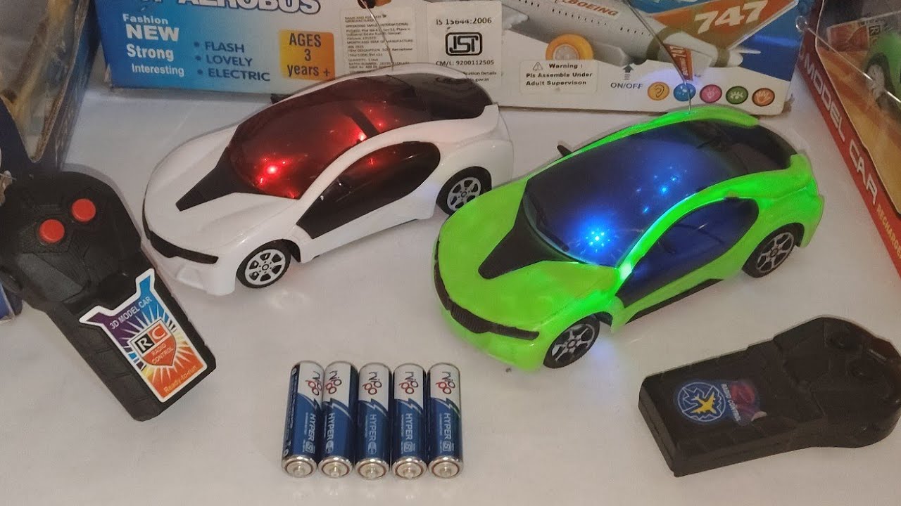 Open electric 3D light CAR unboxing remote control 3D model CAR unboxing remote control car train 