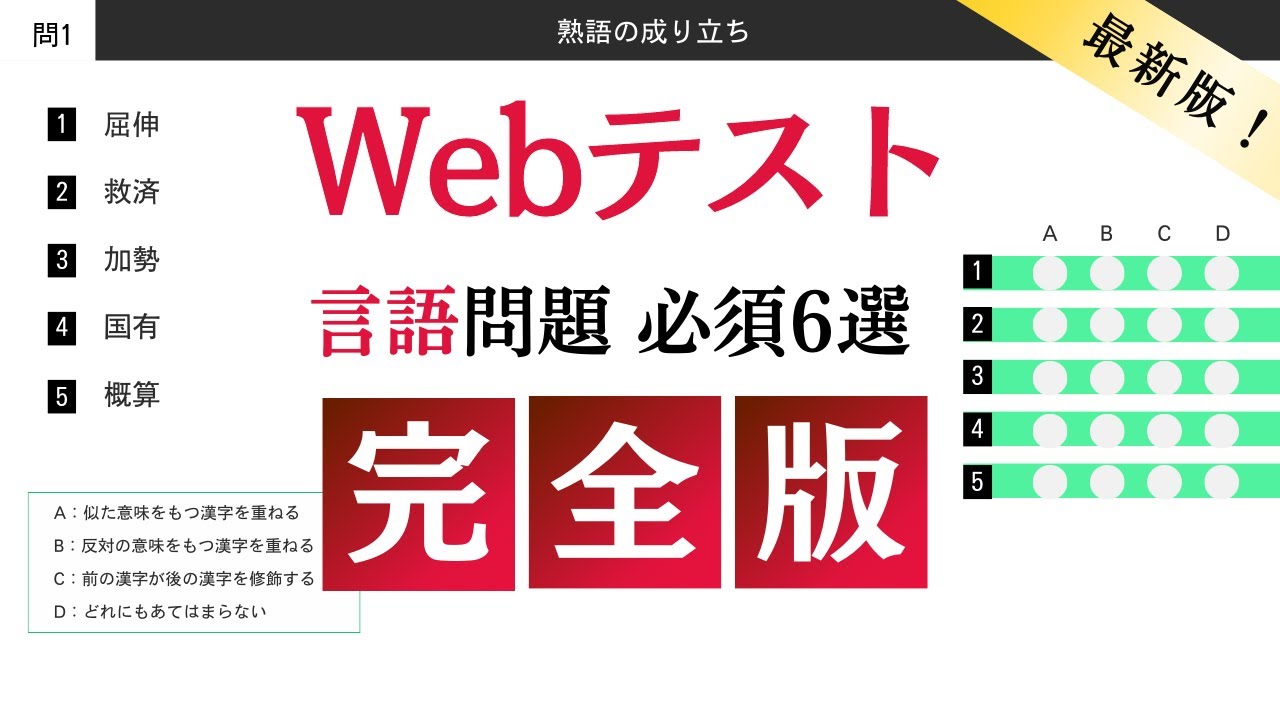 SPI（WEBテスト）言語対策 絶対に覚えておきたい6種類の問題