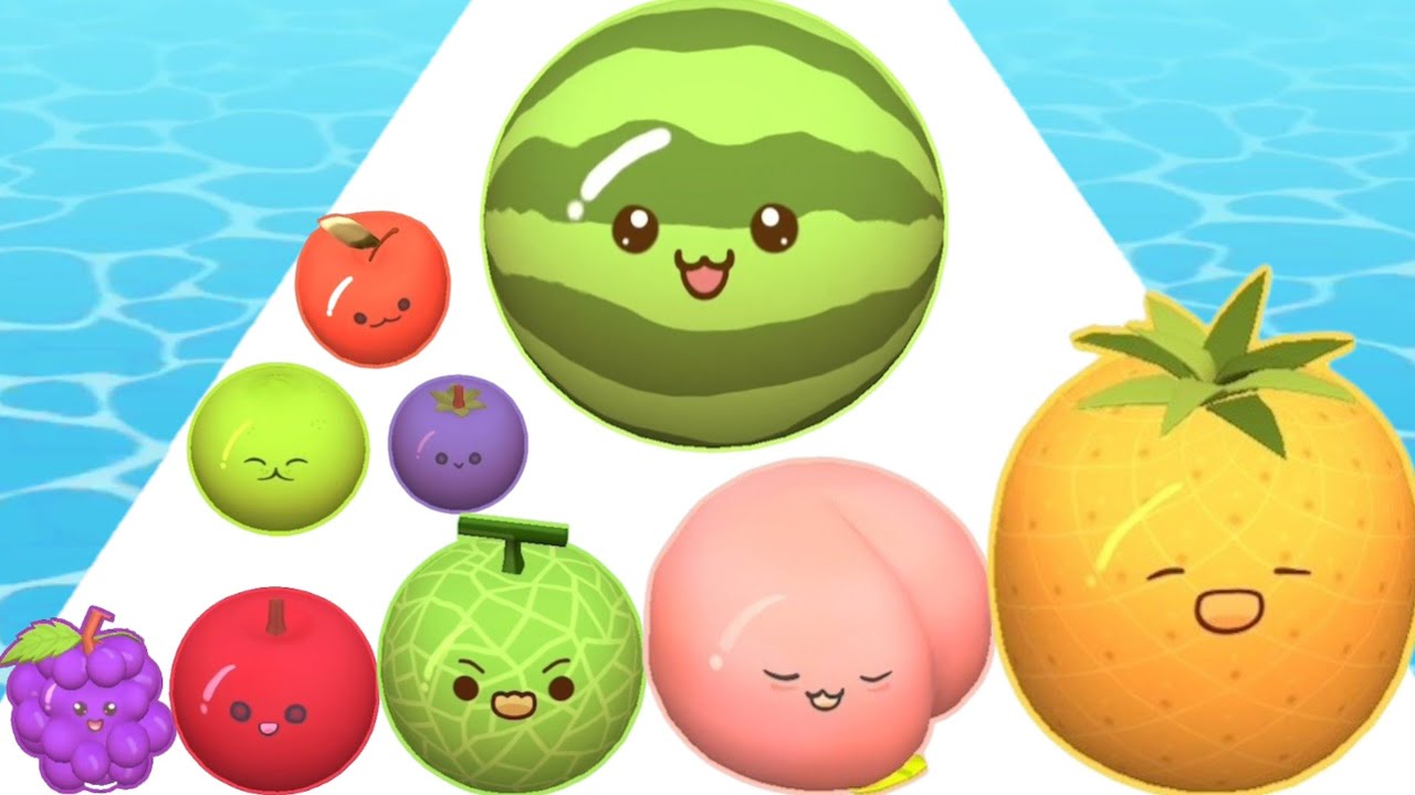 Watermelon Run - Level Up Fruits (Satisfying ASMR Gameplay) Suika Balls Challenge!