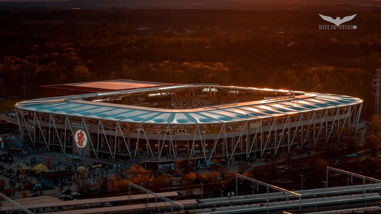 Stadion Miejski w Łodzi im. Władysława Kr&oacute;la // ŁKS Ł&oacute;dź z drona