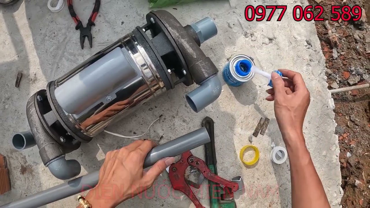 Hướng dẫn lắp đặt máy bơm nước hai đầu hút sử dụng cánh quạt inox công suất 2HP