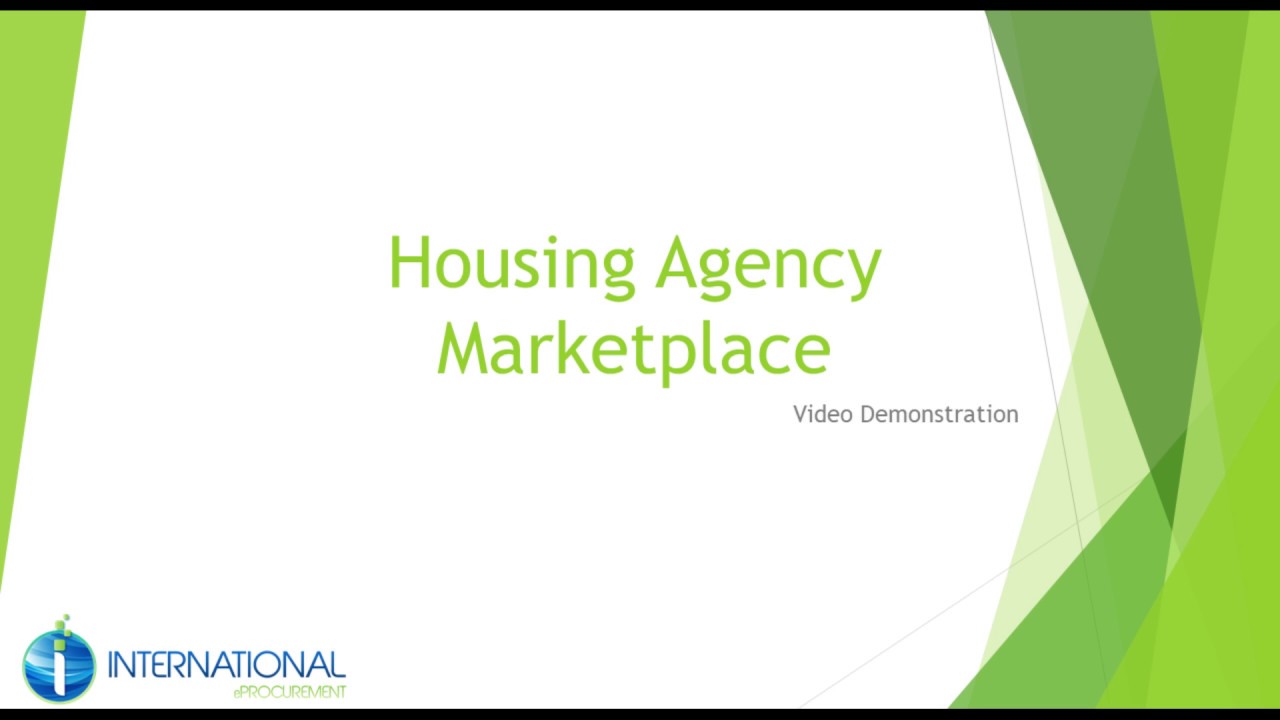 International eProcurement Housing Agency Marketplace Demo