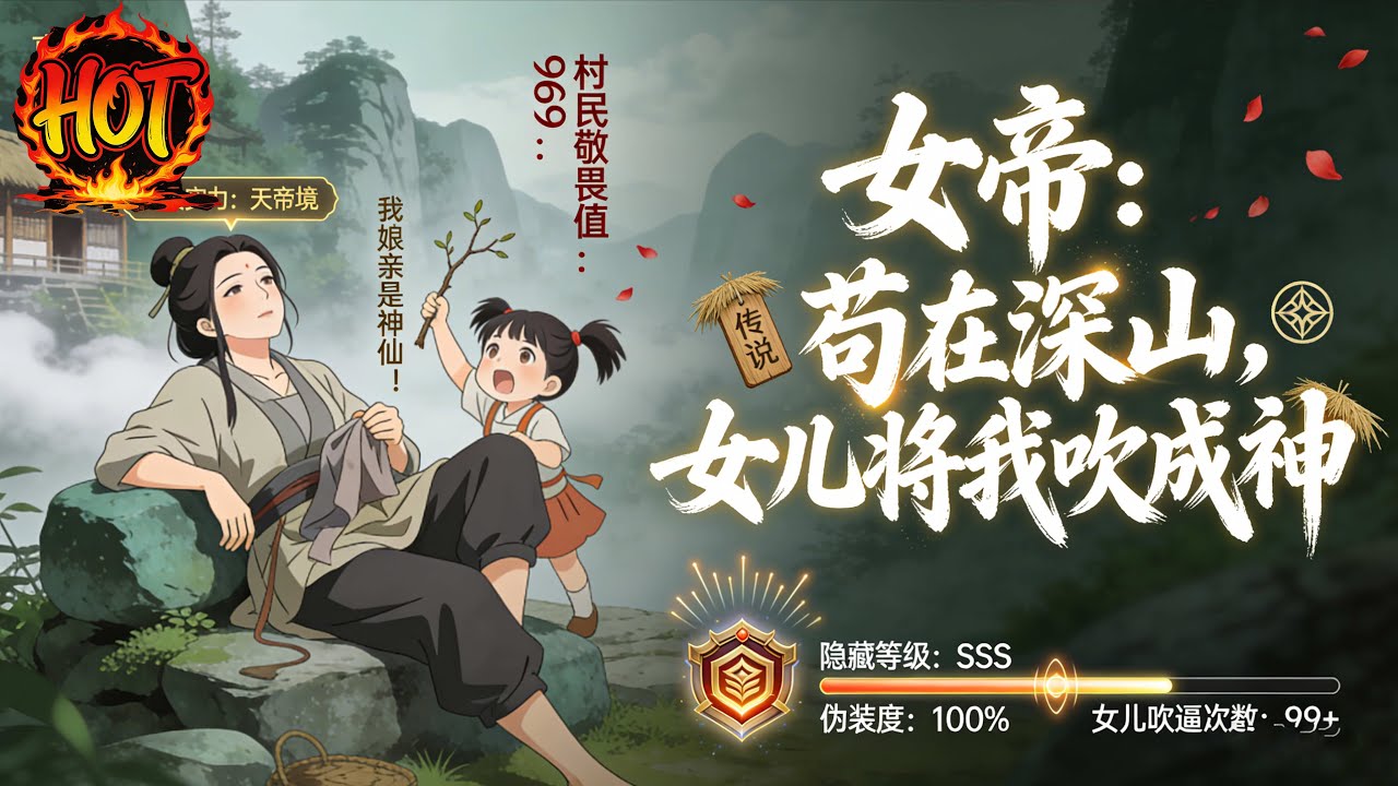 ✨【强推】《女帝:苟在深山，女儿将我吹成神》1--100集隐居九年的楚默以为自己只是凡人，却不知家中锄头是上古神器，养的土鸡是神兽凤凰！直到女儿灵儿下山#穿越 #末世 #异能 ##动态漫画 漫野推文