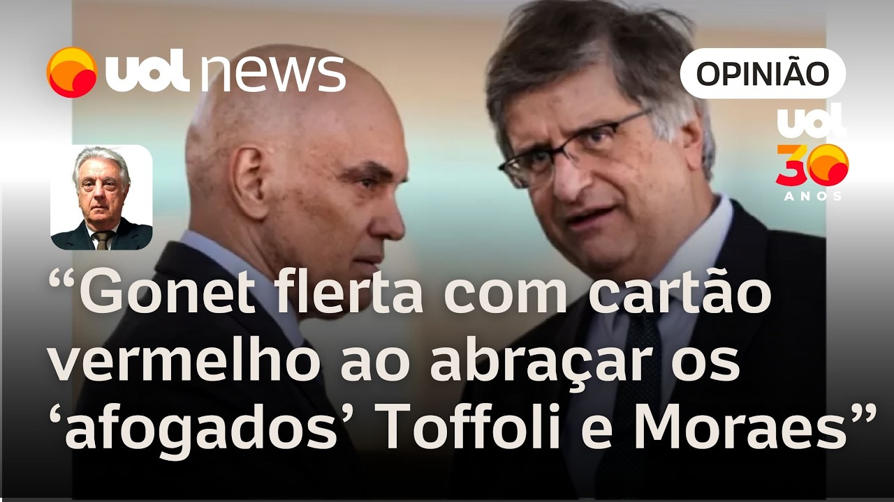 Gonet flerta com cartão vermelho ao abraçar os 'afogados' Toffoli e Moraes | Maierovitch