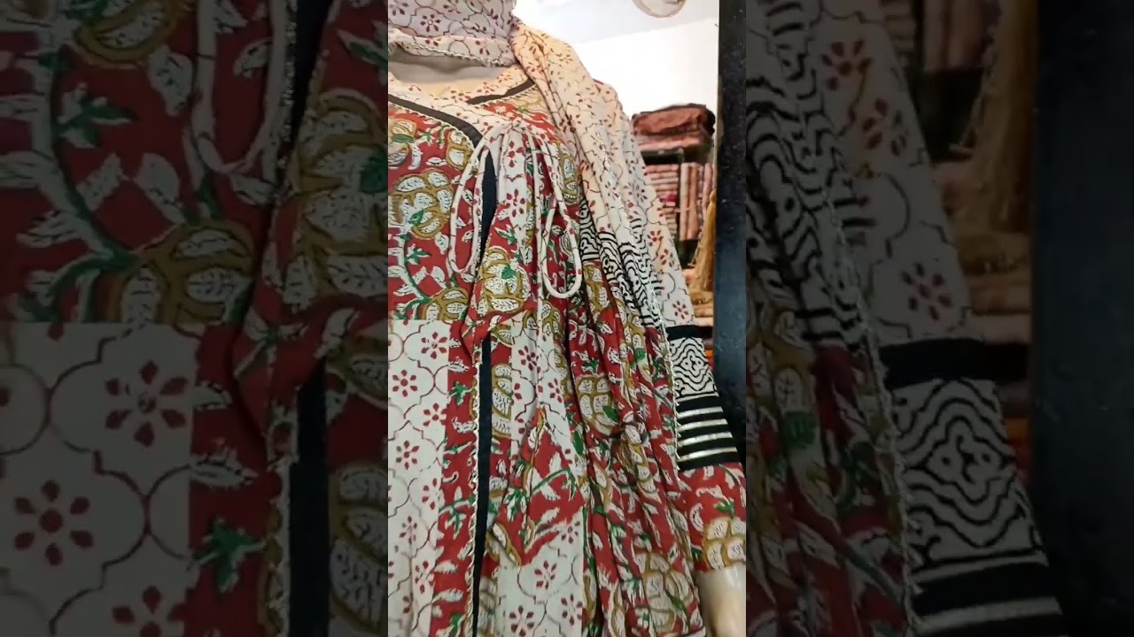 kalamkari angrakha frock with cotton dupatta