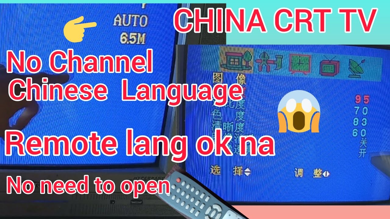 China Crt TV NO channel  Chinese  Language  Factory setting  tutorial  Using Remote