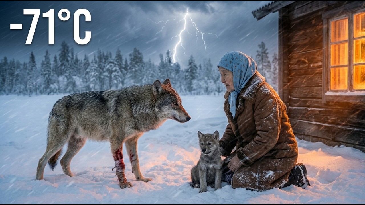 🐺 A Wounded Wolf Brought Her Freezing Cub to an 80-Year-Old Woman’s Door in −71°C Siberia
