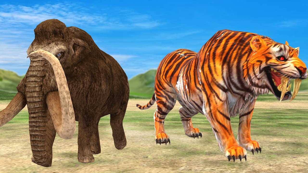 Giant Tiger Attack 10 Cow Buffalo Saved by 10 Mammoth Elephant vs Sabertooth | Animal Revolt Tv