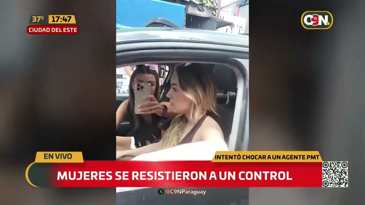 Mujeres se resistieron a control policial y chocaron a un agente de la PMT