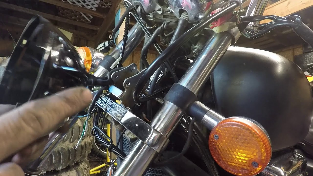 LED headlight installation on 97 (3rd gen) Honda Magna VF750C
