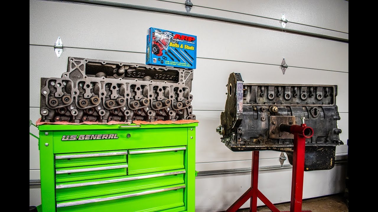 The SQUARE BODY CUMMINS gets a new head and ARP head studs!