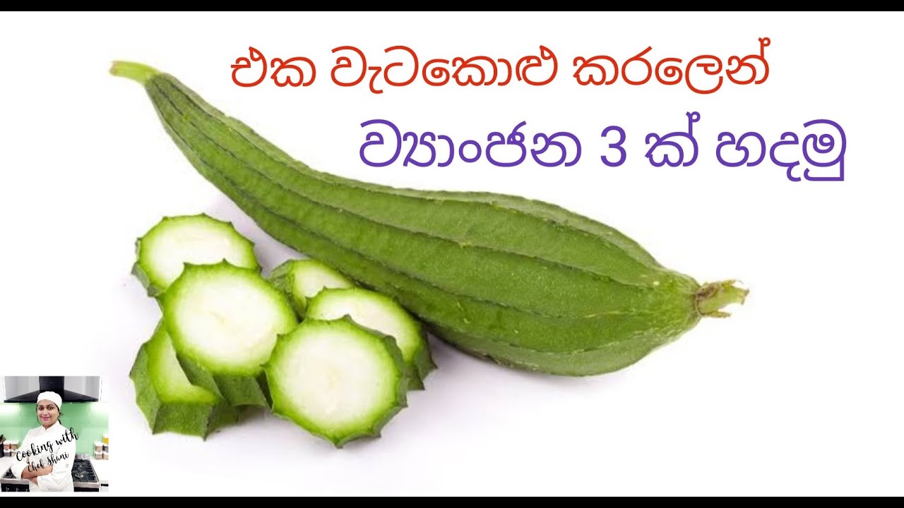 එක වැටකොළු කරලක් පිරිමහගෙන ව්‍යාංජන 3ක්  හදමු.Watakolu recipes, Watakolu Curry,Ridge Gourd in 3 ways