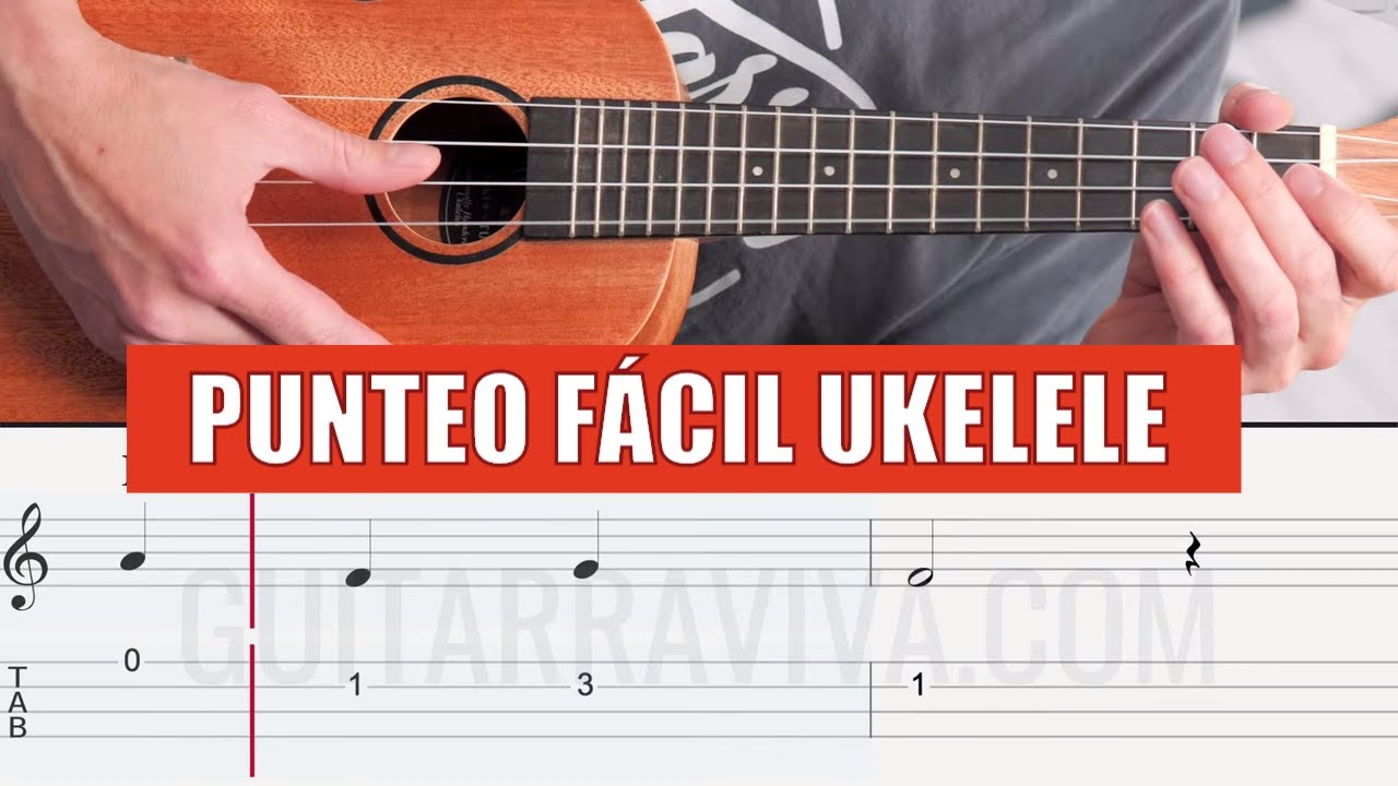Tutorial: Cumpleaños Feliz en UKELELE Fácil (Melodía + Acordes con TABS) Tablatura | Guitarraviva