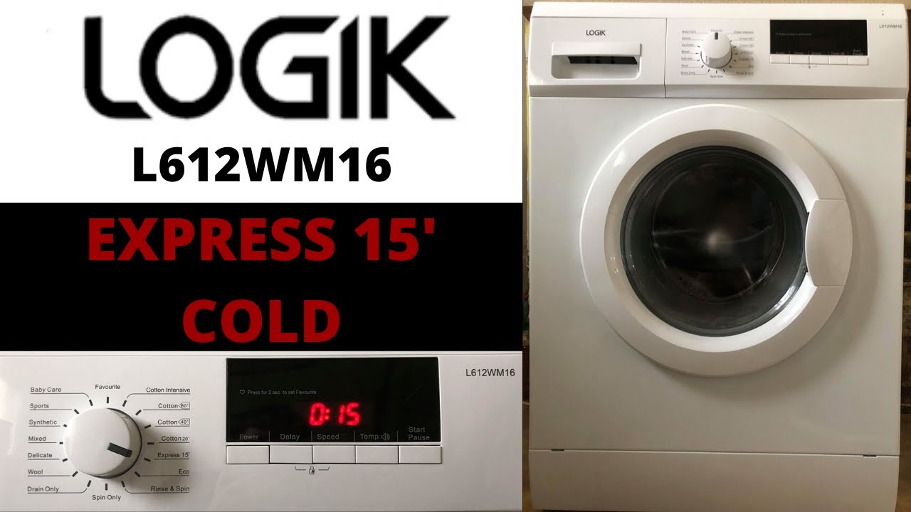 Logik L612WM16 Washing Machine - Express 15' Cold